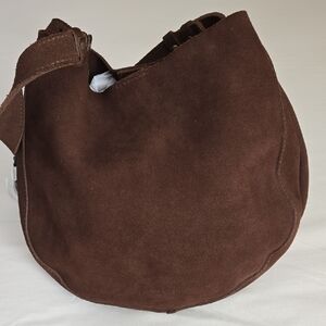 Chic Brown Suede Hobo Bag